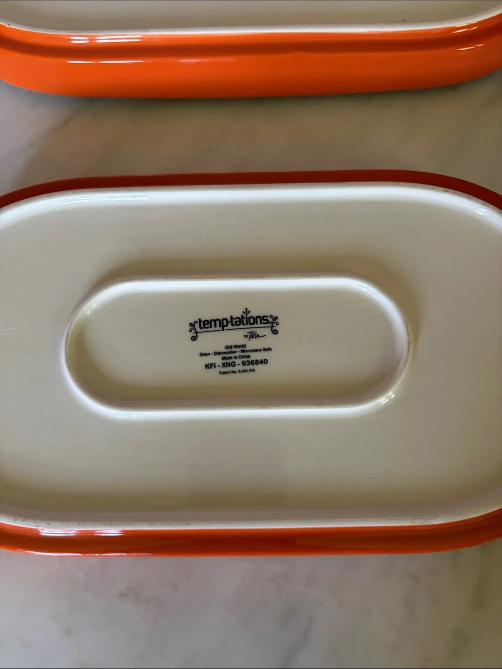 Temptations by Tara Ceramic Serving Trays in Orange with Autumn Leaf Accent