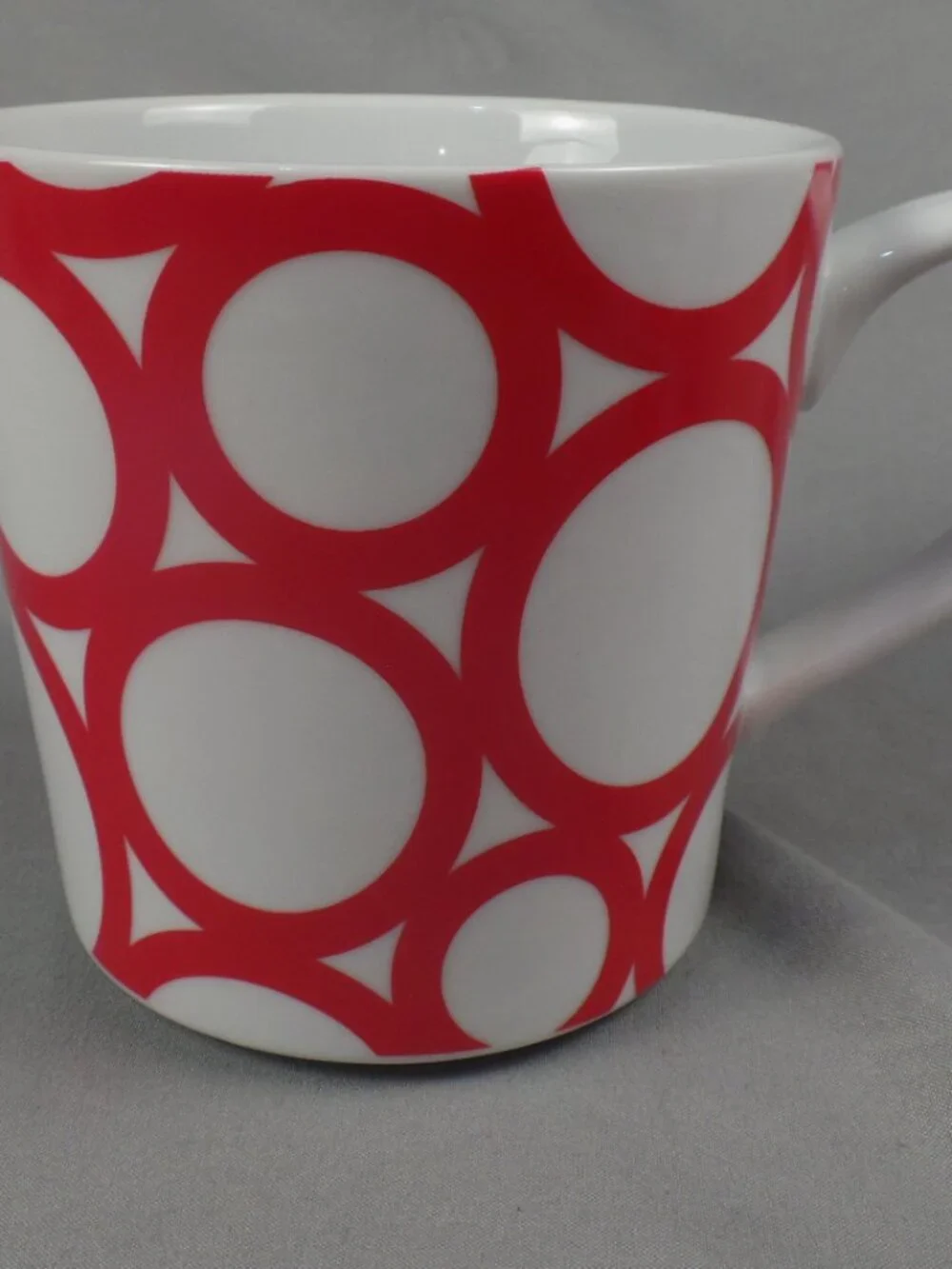 Crate & Barrel Red and White Mugs 4