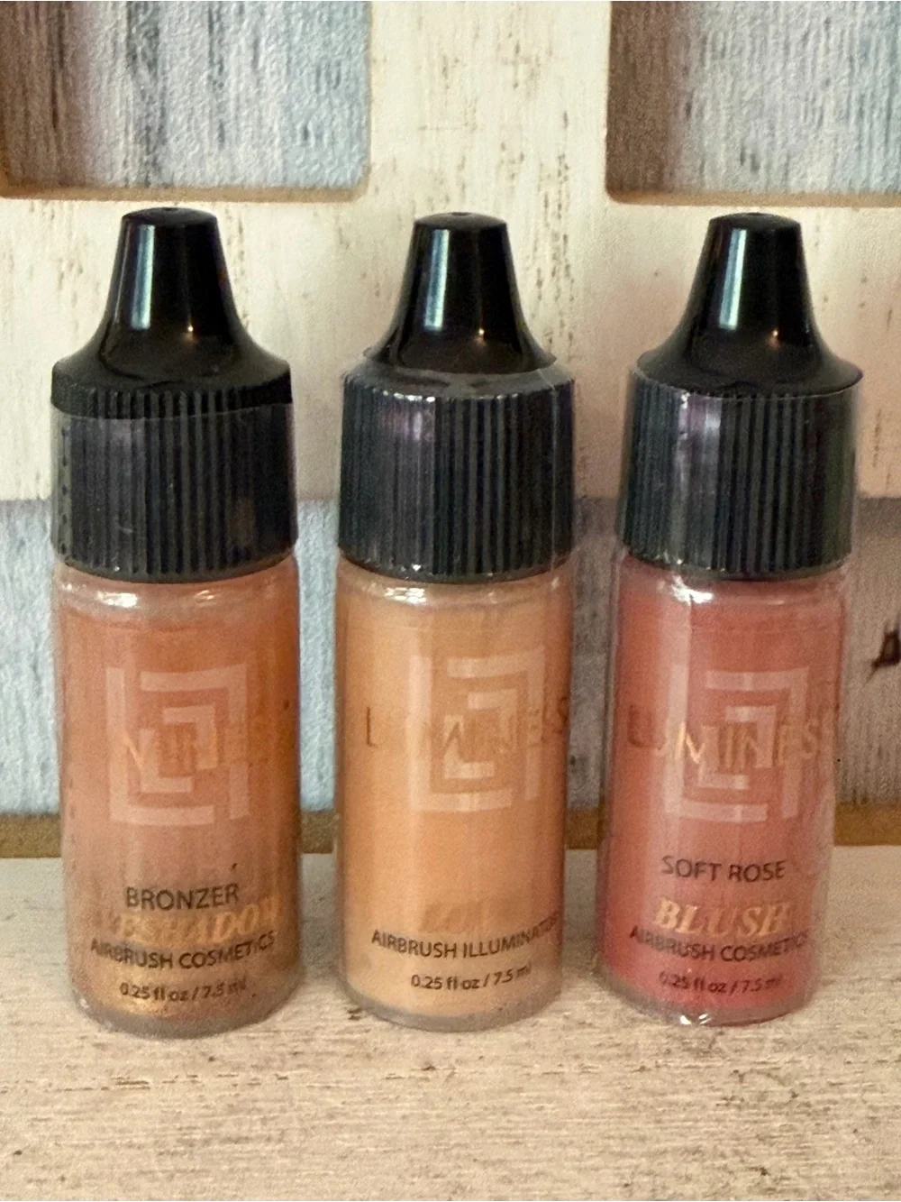 Luminess Airbrush Cosmetics Bronzer Eyeshadow, Love, Blush - New, Sealed Set X3