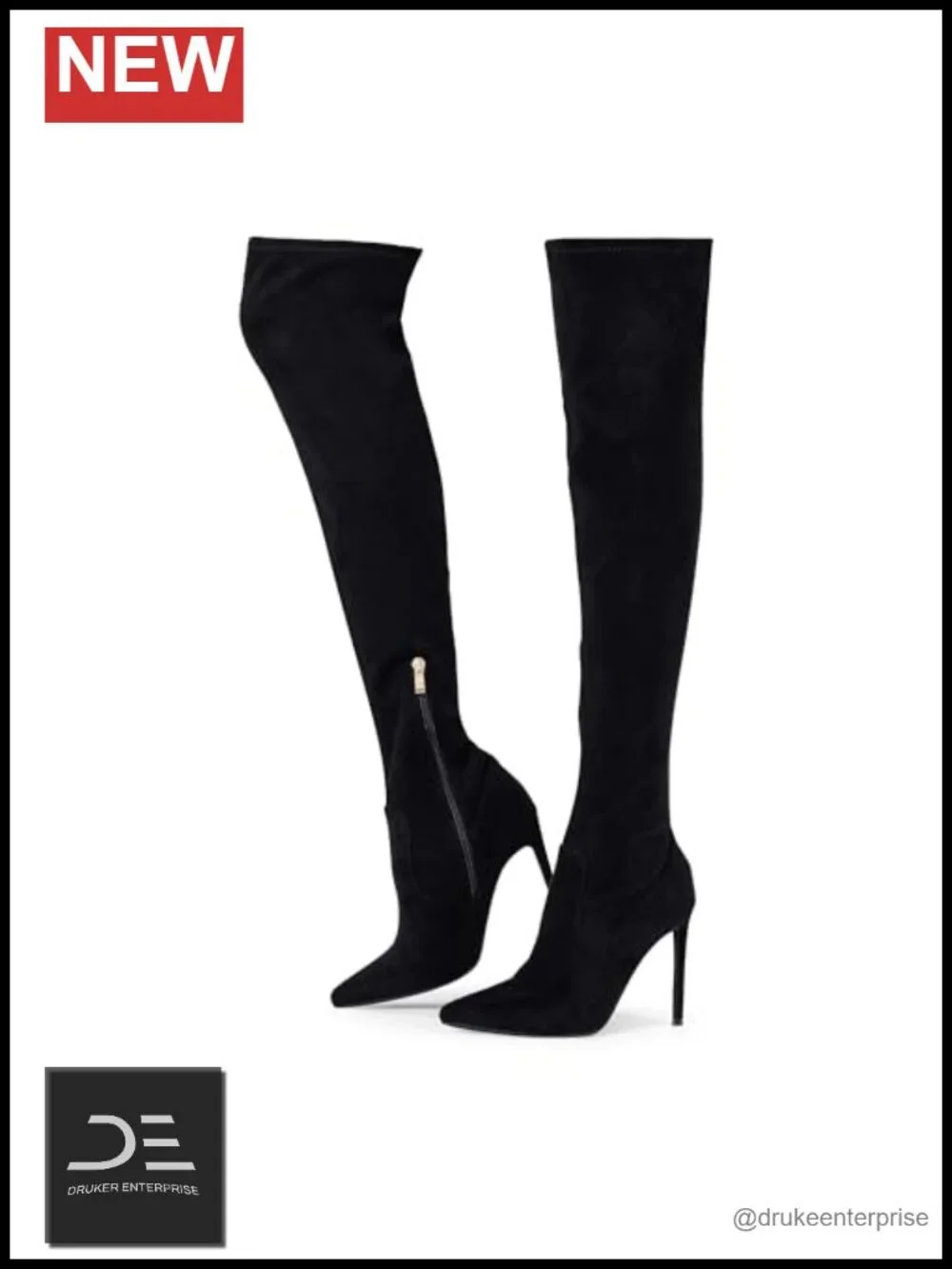 Over Knee Thigh High Boots 4.3 inch Stilettos High Heels Stretch Suede Long