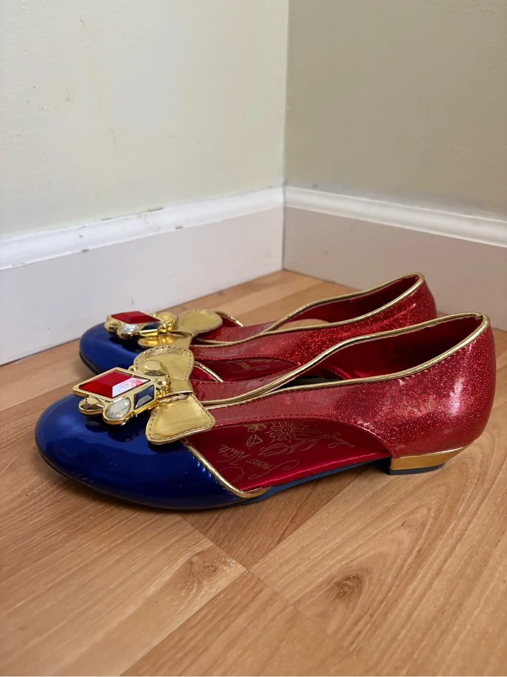 Disney Snow White Blue and Red Jewel-Embellished Flats