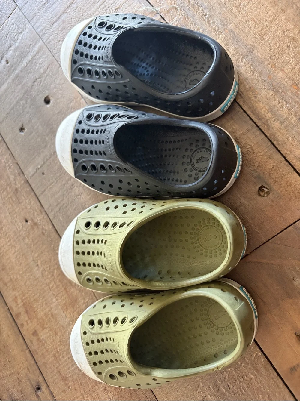 NATIVE brand - 2 pairs size 5 (toddler) in Olive Green and Black