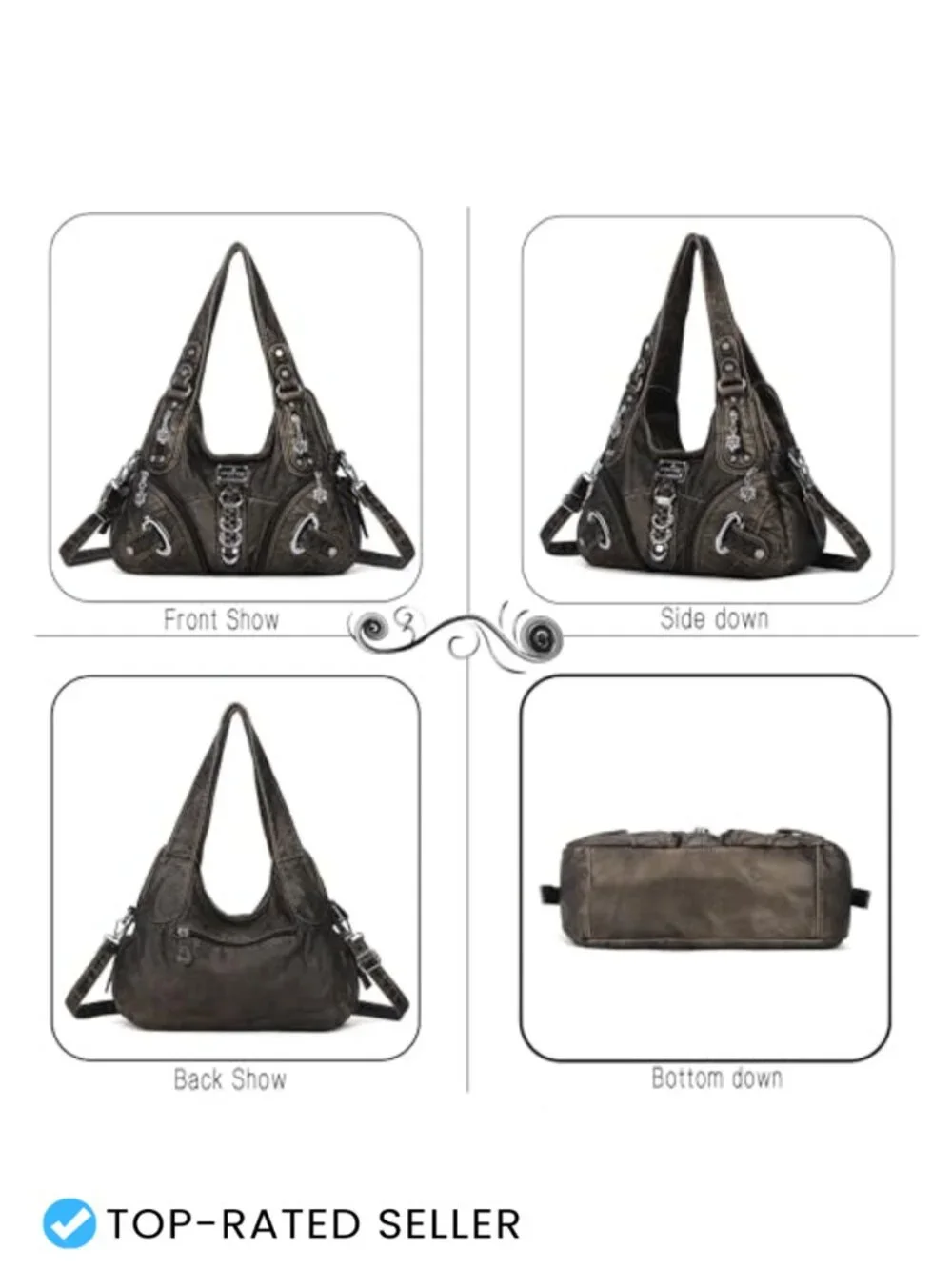 Women's Large Hobo Bag Satchel Shoulder Purse PU Faux Leather