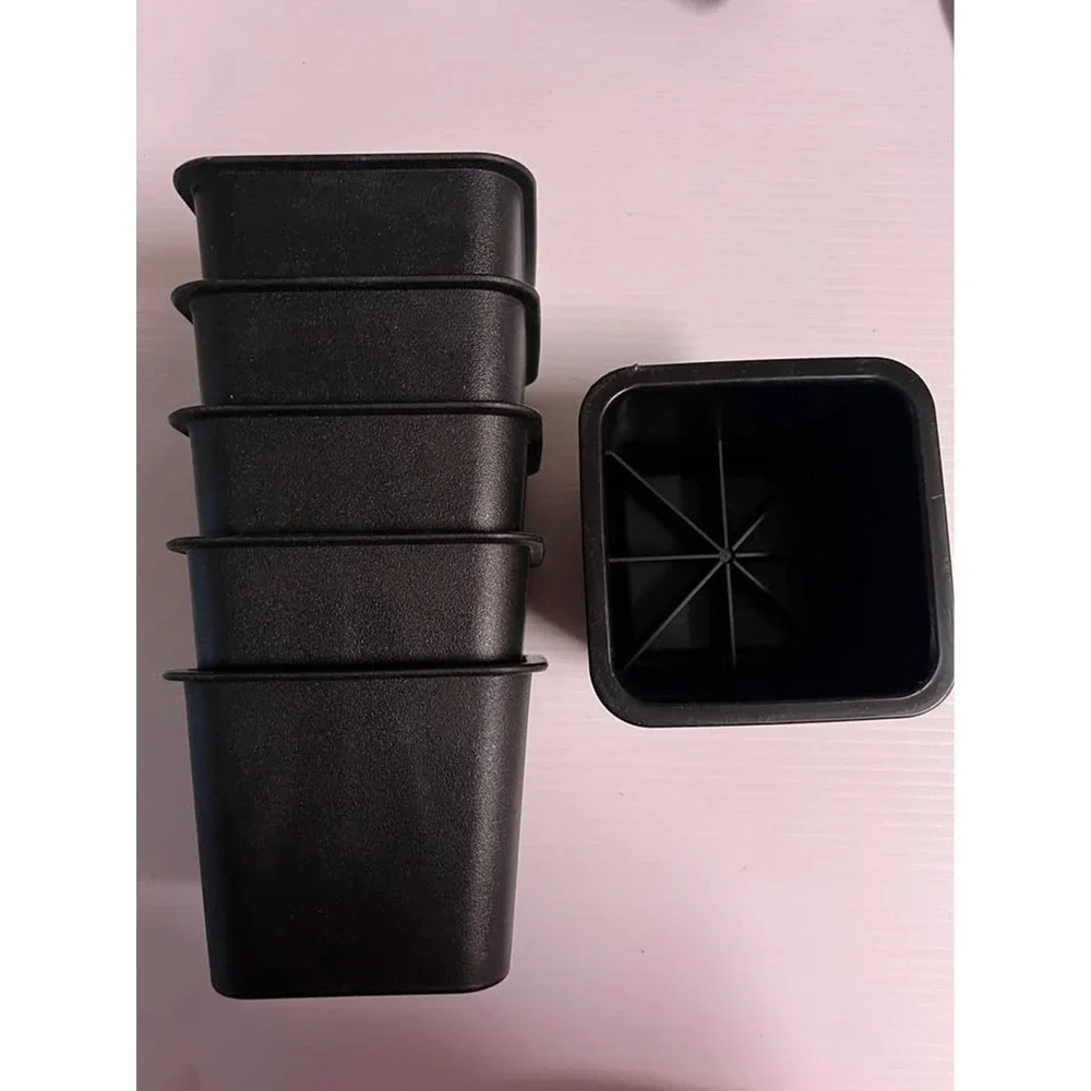 Black Plastic Furniture Risers Set of 6 Square Bed Desk Table Lifts Heavy Duty