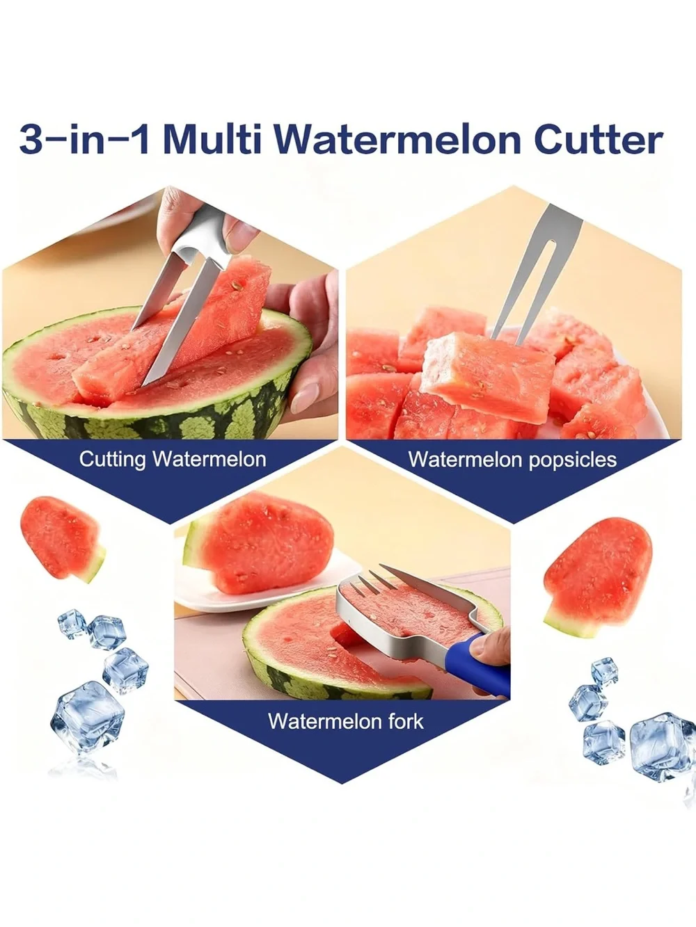 Watermelon Cutter 3-in-1 - Stainless Steel Fruit Cutter,250 year edition