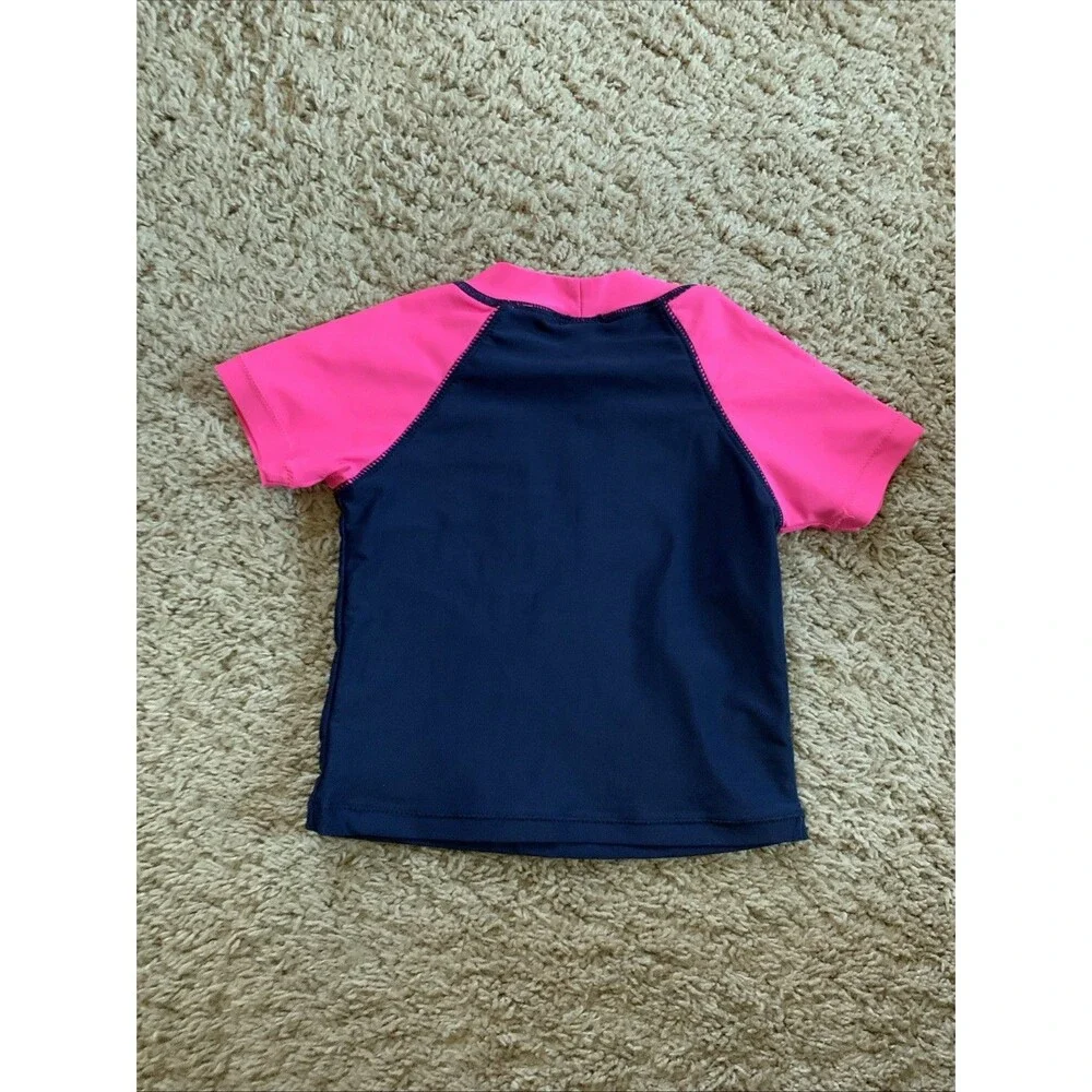 Oshkosh B’gosh Girl Swim Rashguard Top Surf Floral Pink Blue 2T