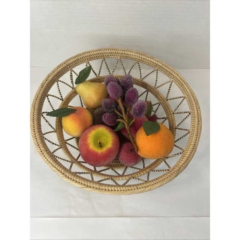 Vintage‎ Circle Hand Woven Sweetgrass Bogo Wicker 10