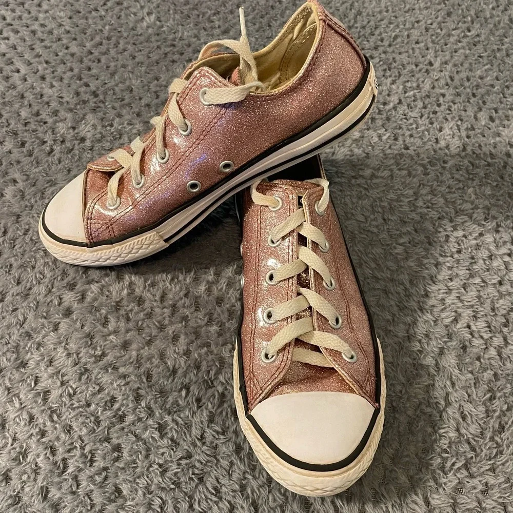 Converse Chuck‎ Taylor All Star Pink Glitter Sneakers Tennis Shoes Youth Size 3