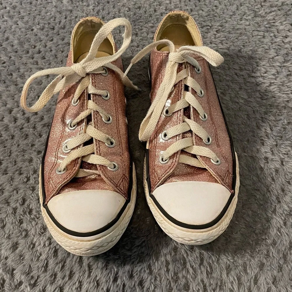 Converse pink glitter
