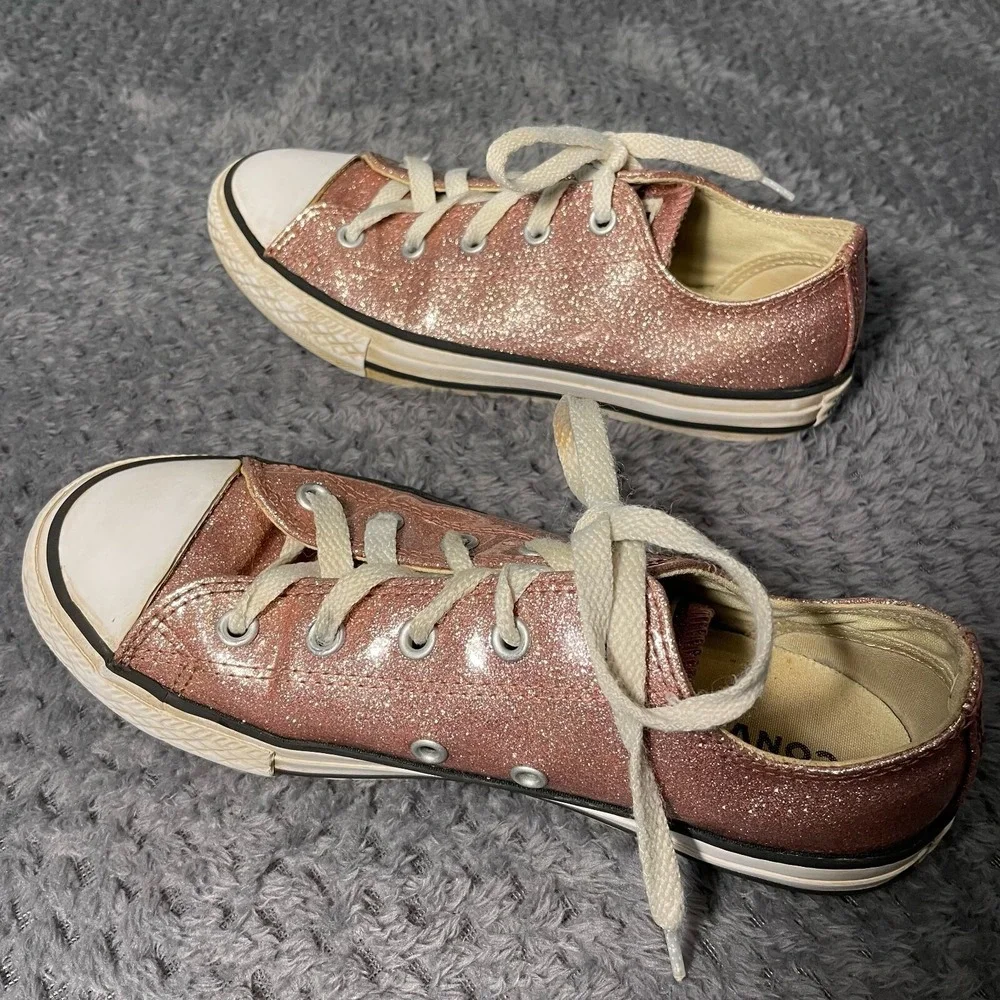 Converse pink glitter