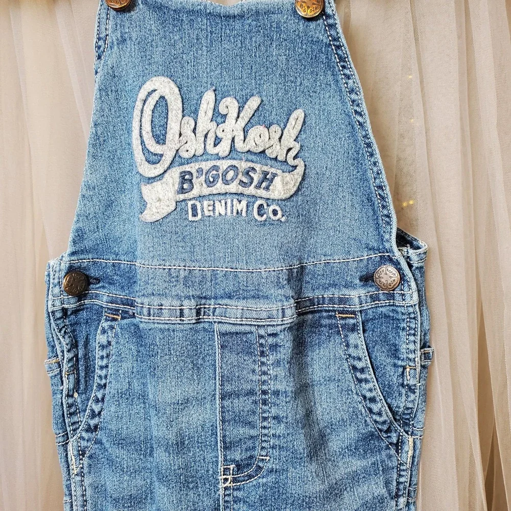 Vintage Oshkosh B'Gosh Kids Western‎ Overalls Blue Denim Size 4T Unisex Retro