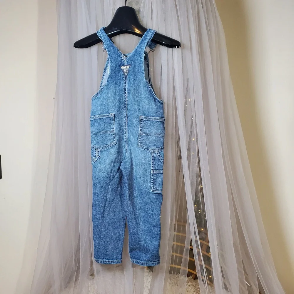 Vintage Oshkosh B'Gosh Kids Western‎ Overalls Blue Denim Size 4T Unisex Retro
