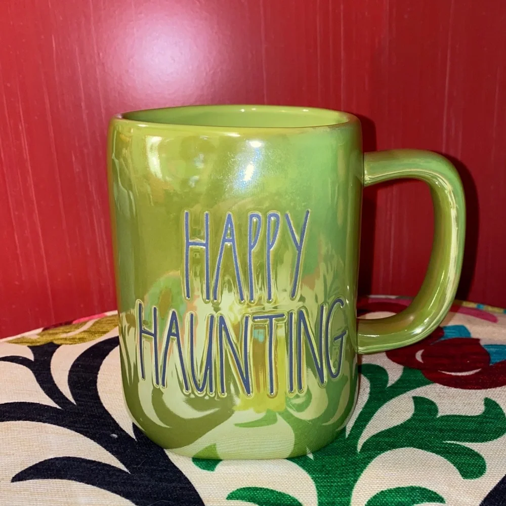 Rae Dunn Iridescent Happy Haunting Halloween Mug