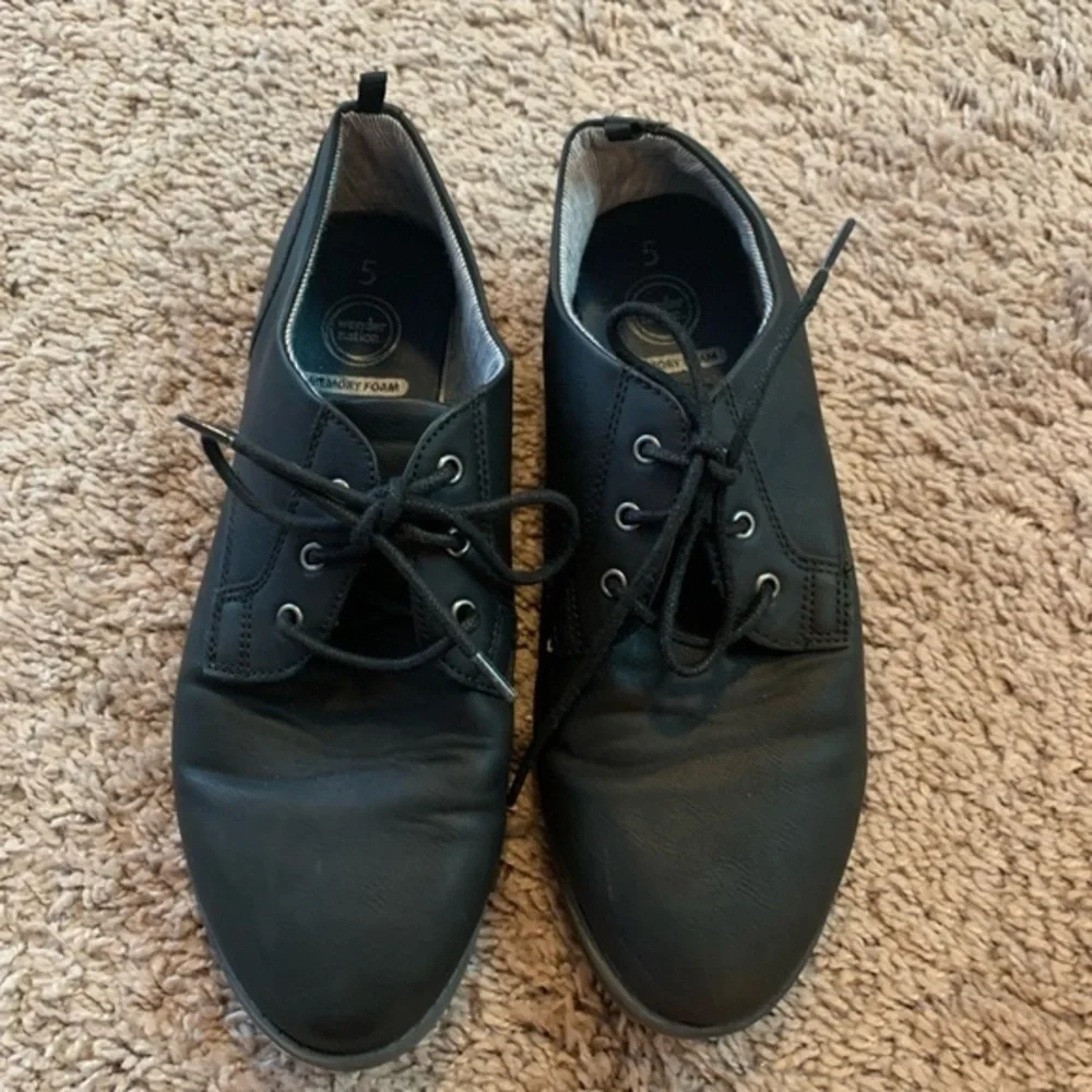 Wonder Nation Classic Dress Shoes Lace Up Black Size 5