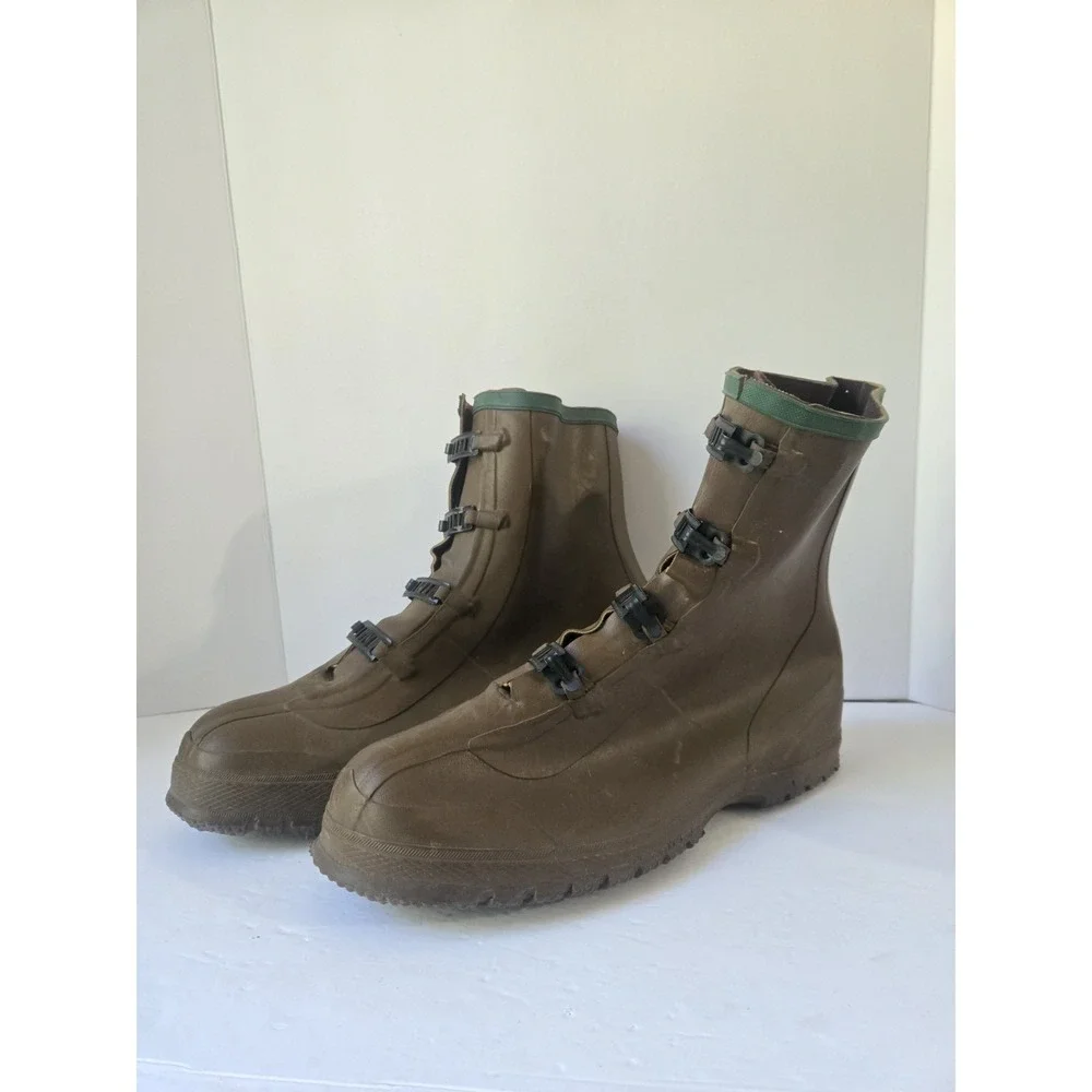 Northerner brown rubber‎ boots overshoe Mens sz 14 NWOT