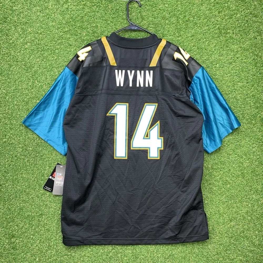 Renaldo Wynn Jacksonville Jaguars Jersey Men's Large Black Blank Jags #14