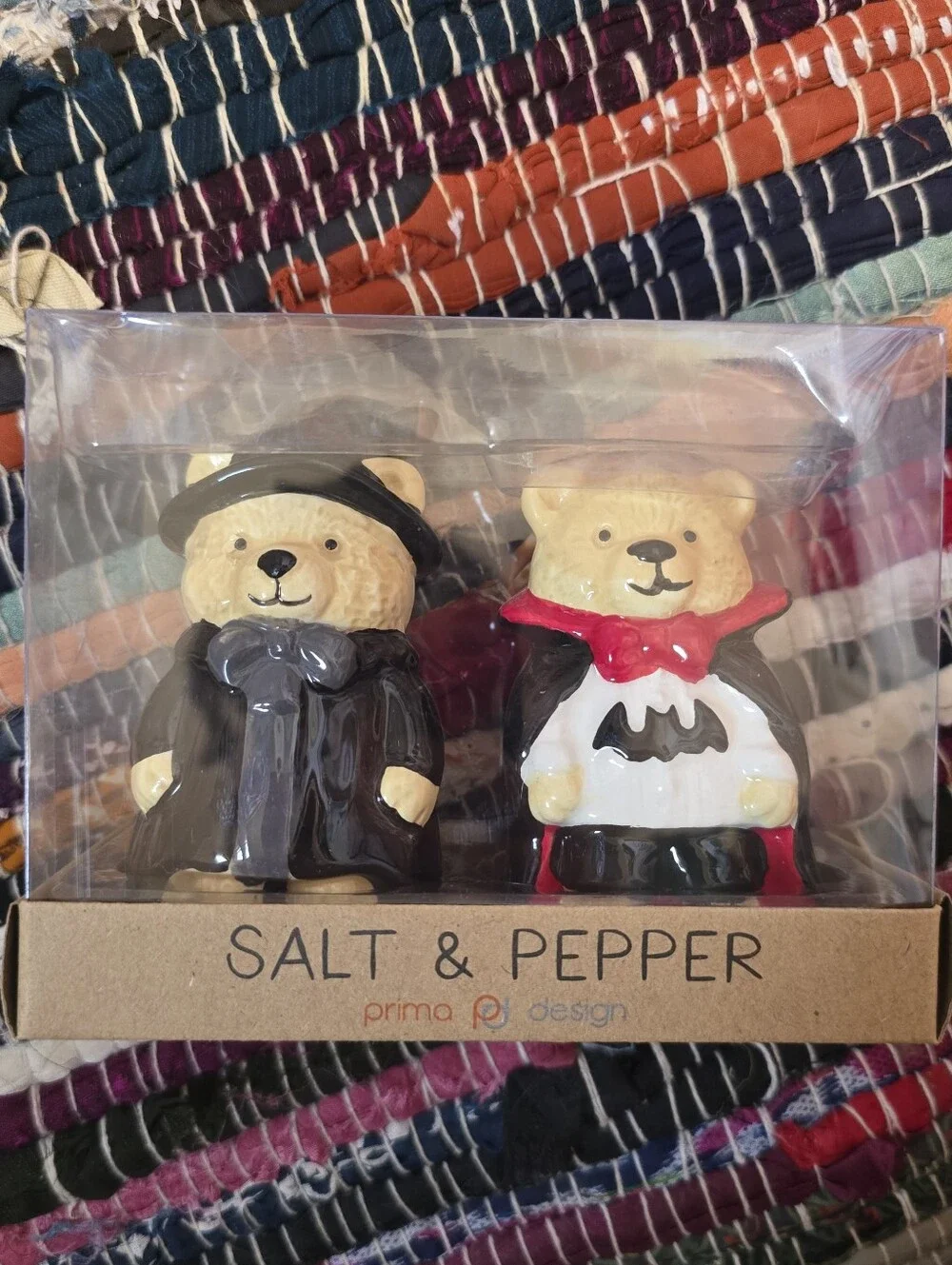 Halloween Teddy Bear Salt And Pepper Shakers Witch Vampire