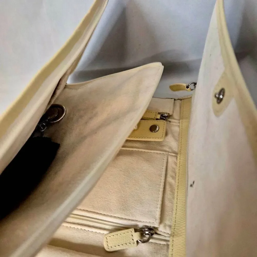 Leather jewelry organizer cream colored