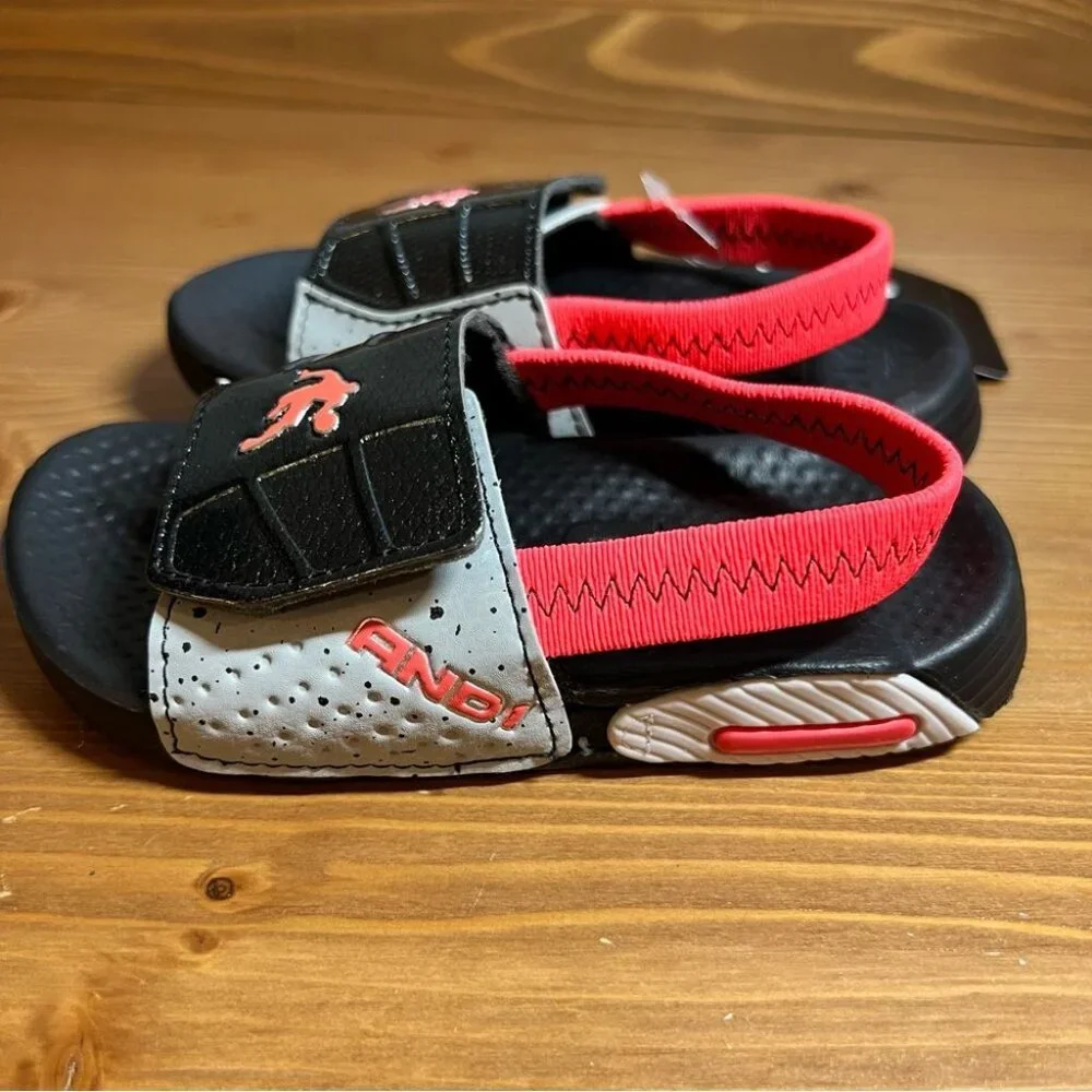 And1 Toddler Little Boy 5/6 Strapped Essential Slides Sandal Shoes‎