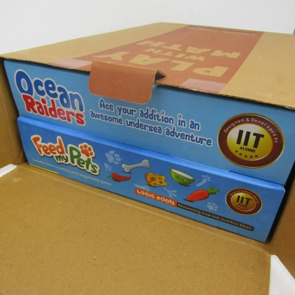 Logic Roots Ocean Raiders & Feed My Pets Board Games STEM Math Learning Set