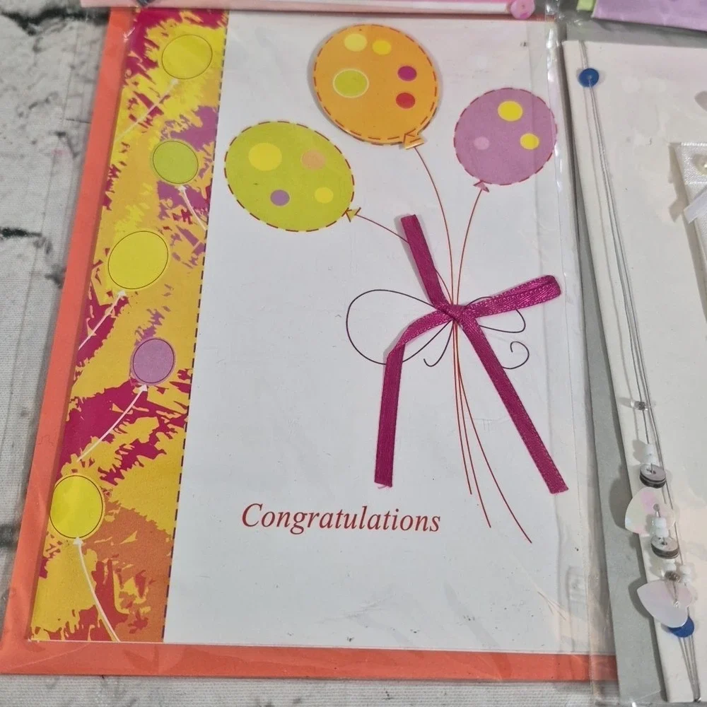 Greeting Cards W/ 3D Accents Lot Of 4 Assorted Occasions Congratulations Wedding