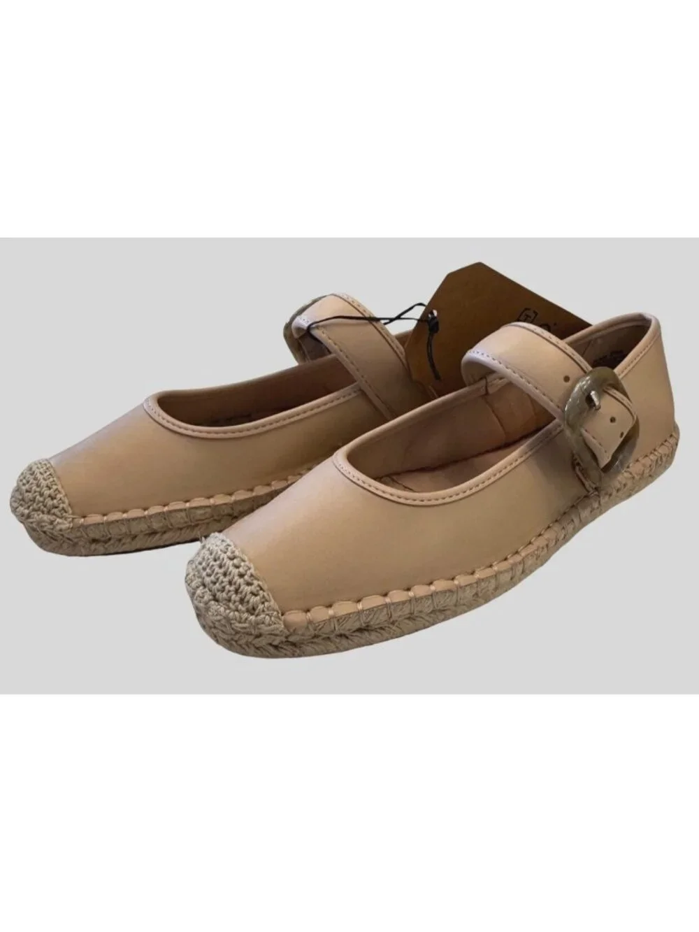Frye & Co Jantani 9.5 Mary Jane Flat Shoes NWB Nude Beige