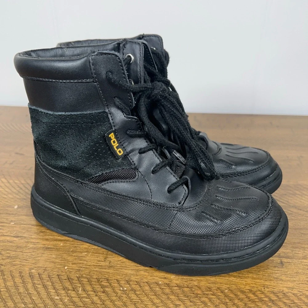 Polo Ralph Lauren Boots Toddler 1 Black Lansing Snow Winter Lace‎ Up Outdoor