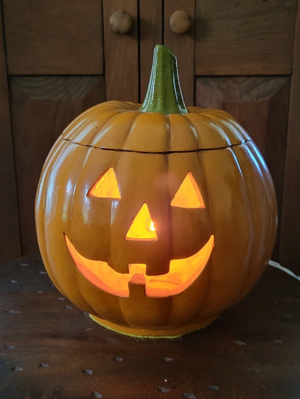 Vintage Jack-O'-Lantern Ceramic Pumpkin