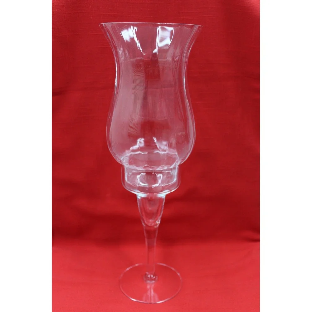 PartyLite Optique Elegance Clear Glass Hurricane Candle Lamp 12