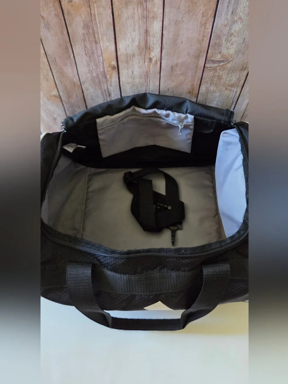 adidas black duffel