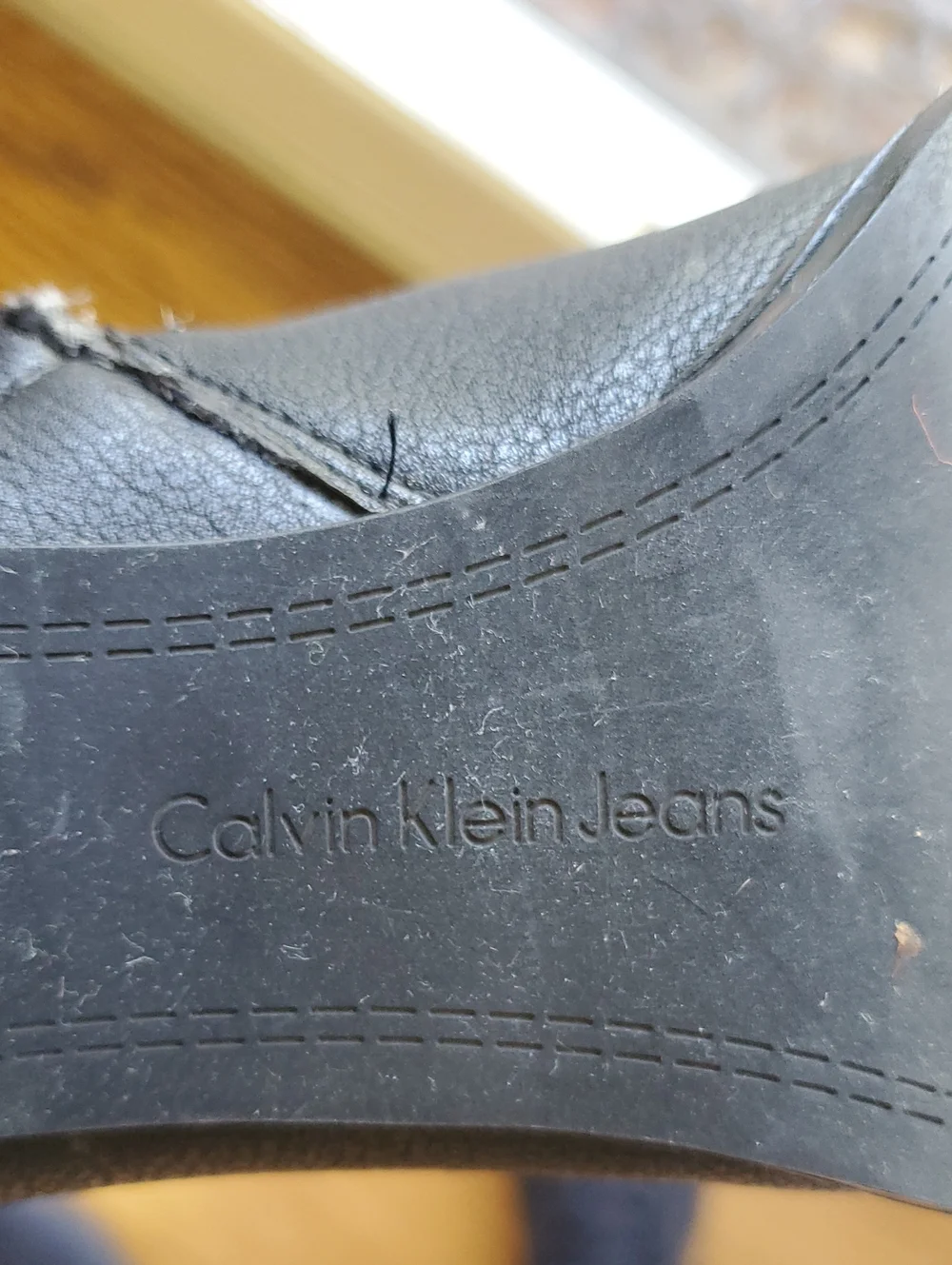 CALVIN KLEIN JEANS Tall Black Leather Over-the-Knee Block Heel Boots