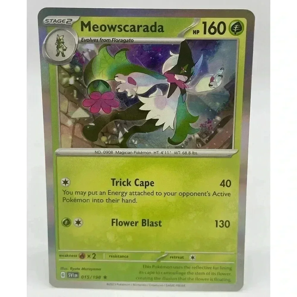 Meowscarada Scarlet & Violet 015/198 Base Set Pokemon TCG Holo Mint‎ Unplayed