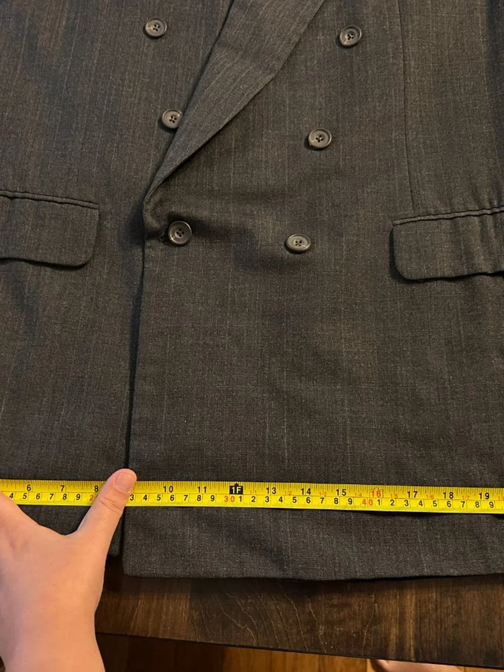 Vintage AQUASCUTUM OF LONDON Double Breasted Gray 100% Wool Blazer Jacket