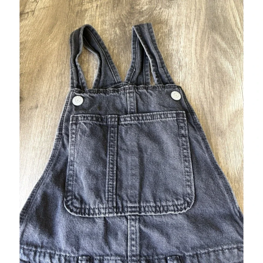 Old Navy Girls Black Denim Shortalls Size 10-12