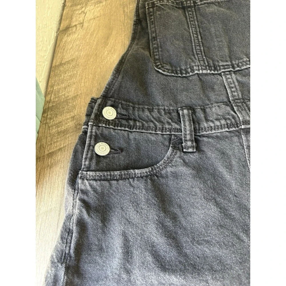 Old Navy Girls Black Denim Shortalls Size 10-12