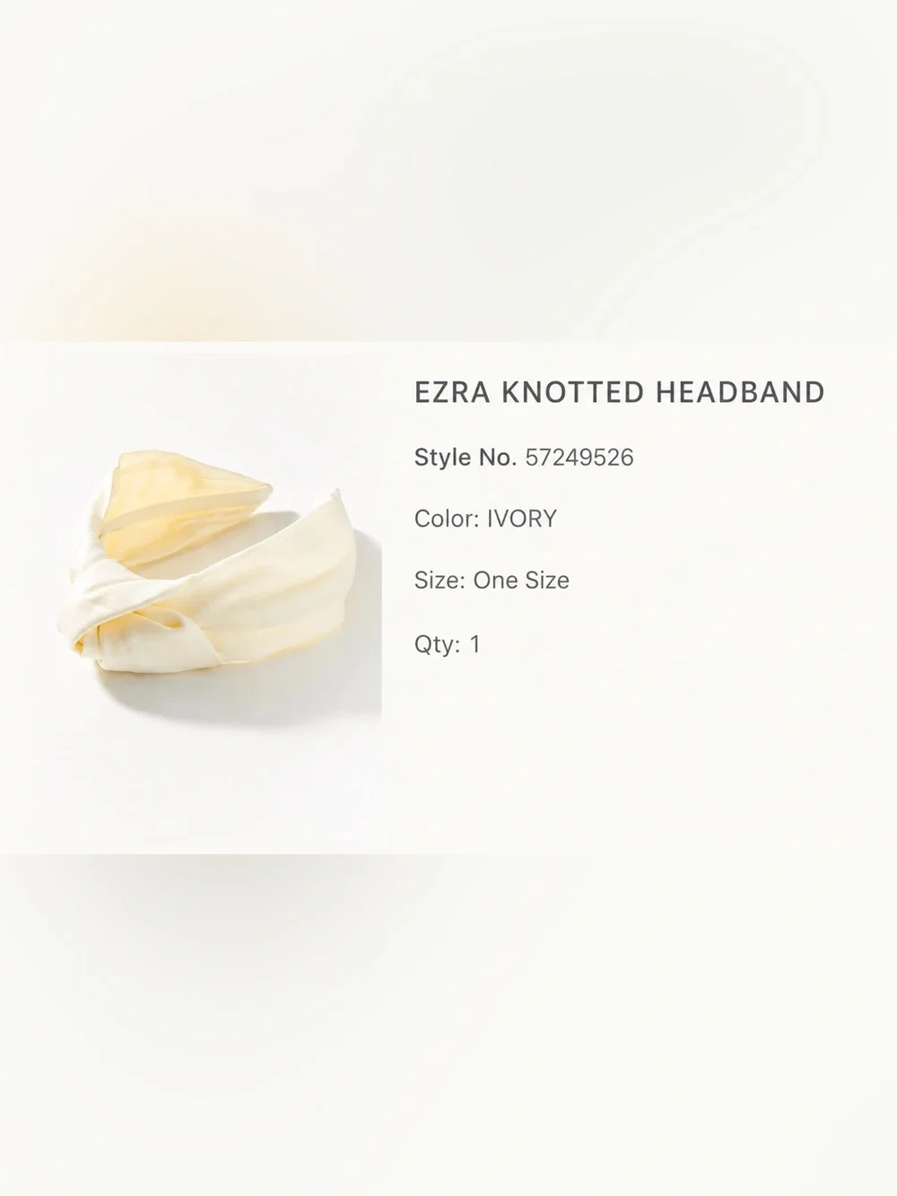 ezra Knotted Headband in Ivory Cream