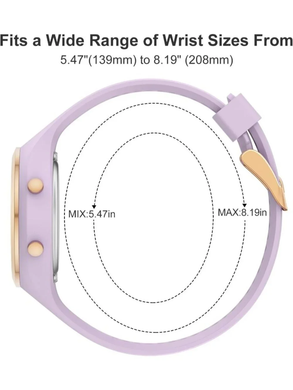 Women's Light Purple Waterproof Sport Digital Chronograph Silicone Strap Watch