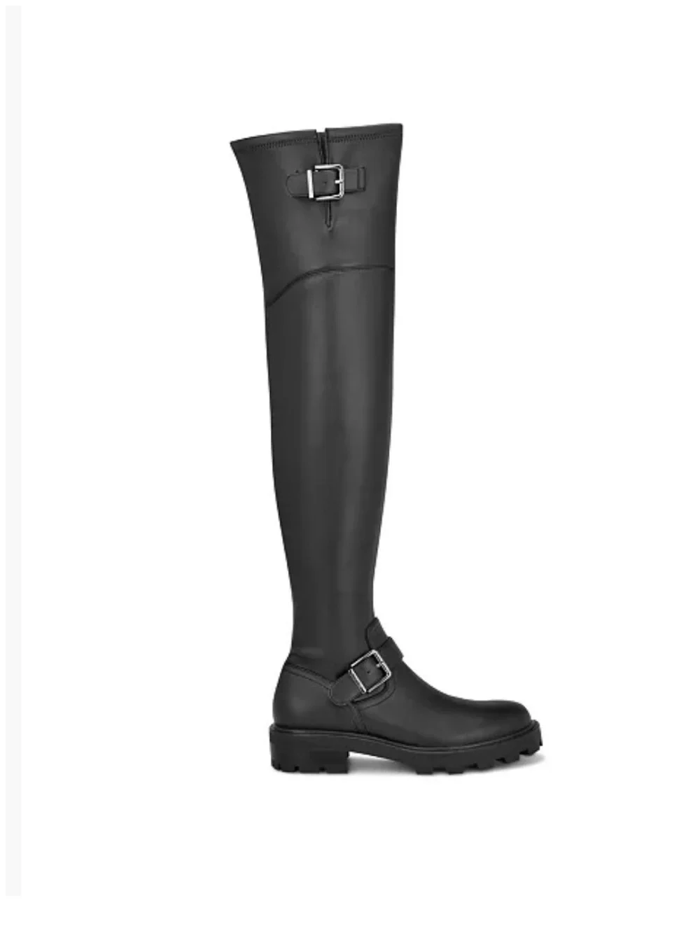 Nine West Black Over-The-Knee Buckle Leather Boots for Men