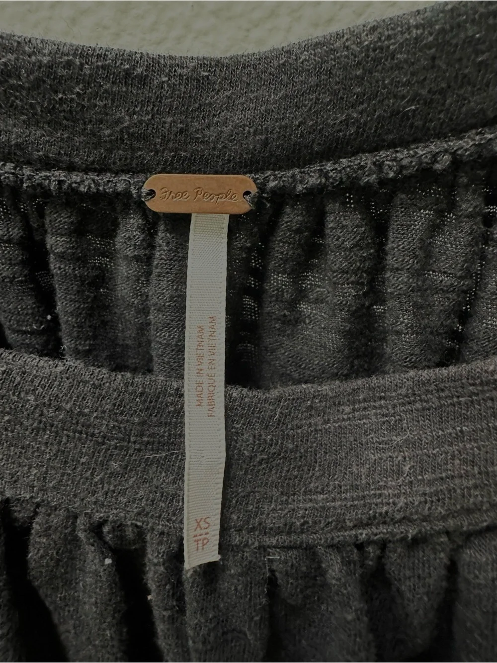 Free People Black Square-Neck Peasant Blouse