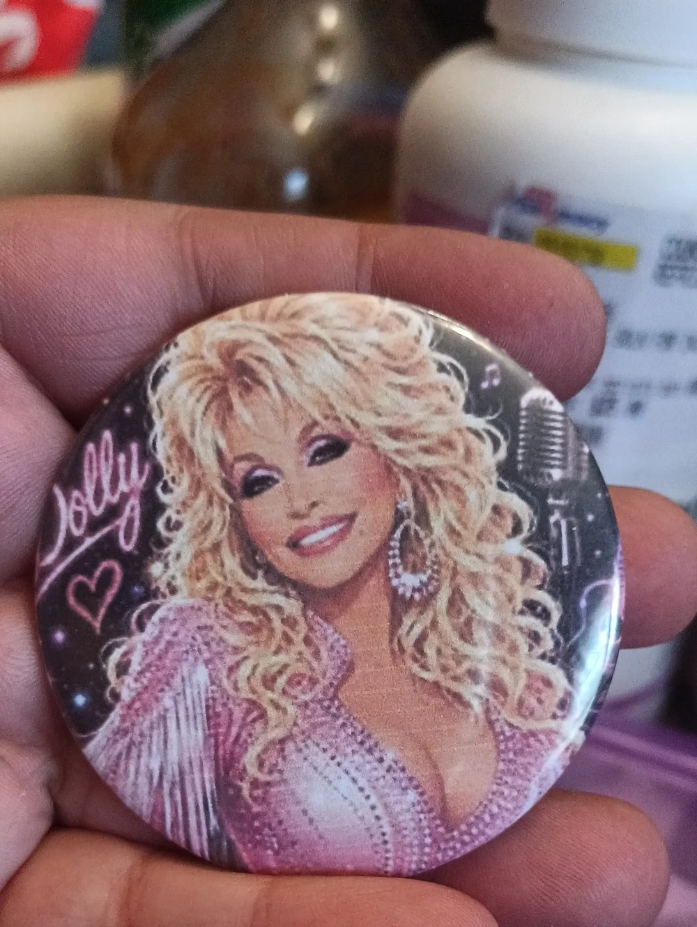 Pink Glam  Accessory Button Pin