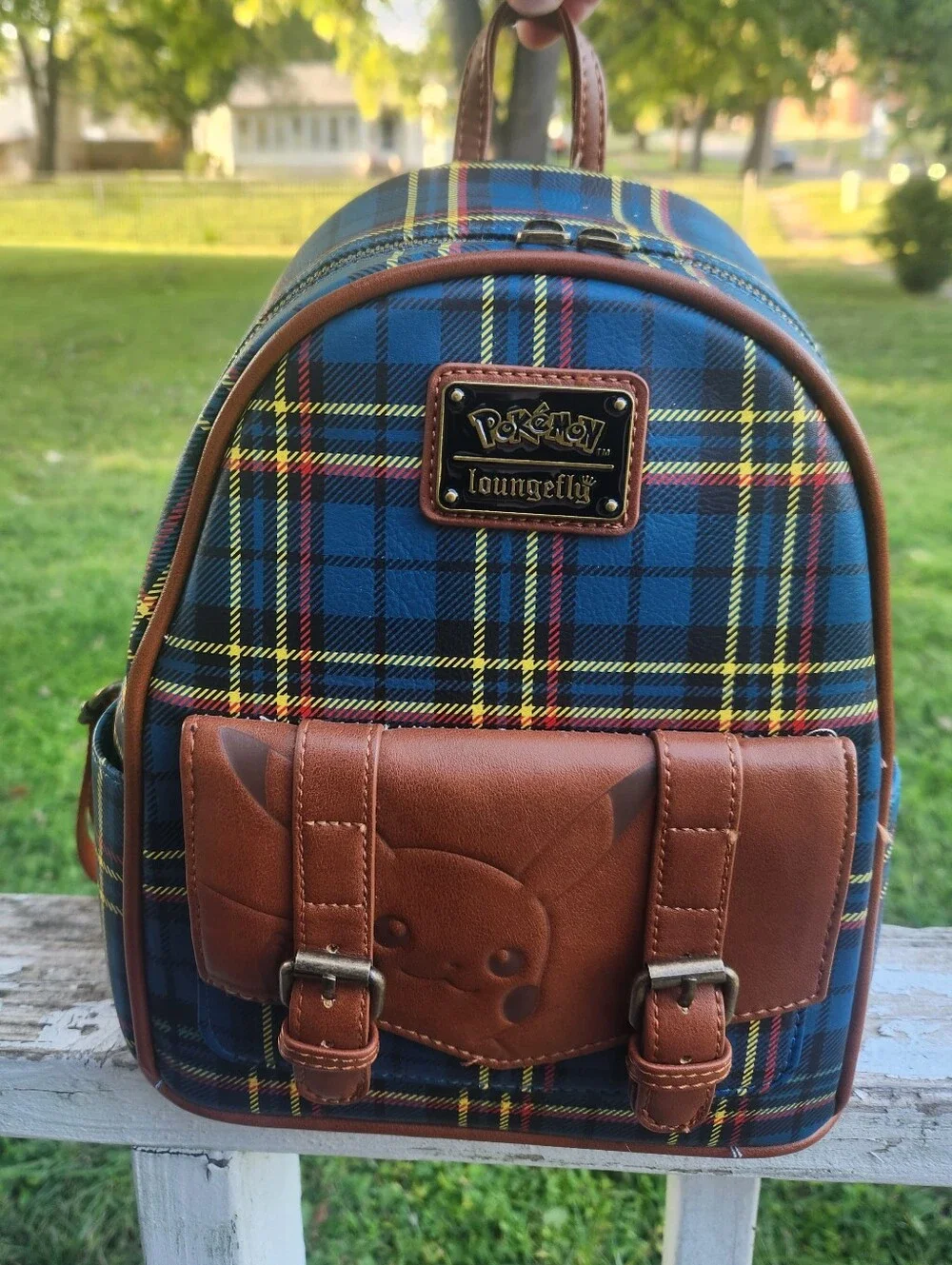 Loungefly Pokémon Pikachu Tartan Plaid Mini Backpack Preloved