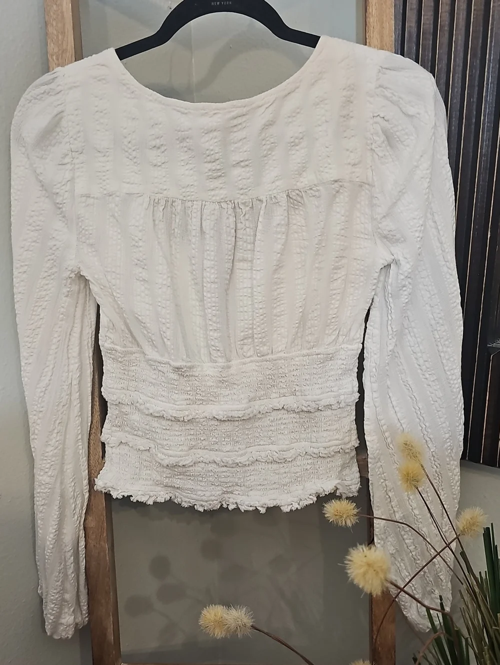 Free People white smocked