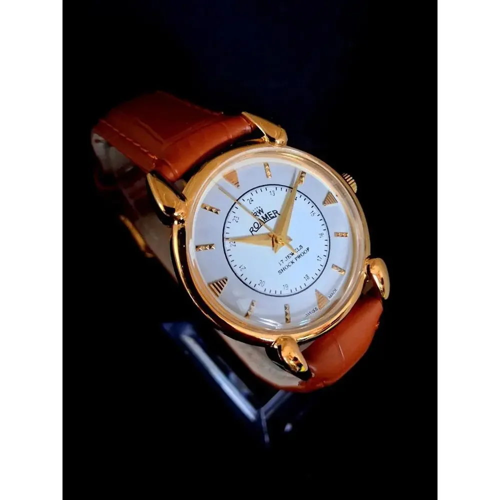 Vintage Roamer‎ Men's Leather Mechanical Watch RARE