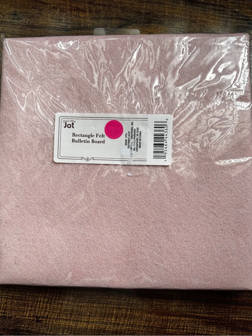 Jot Pink Felt Bulletin Board Pin Board Wall Decor Home Office NIP NWT