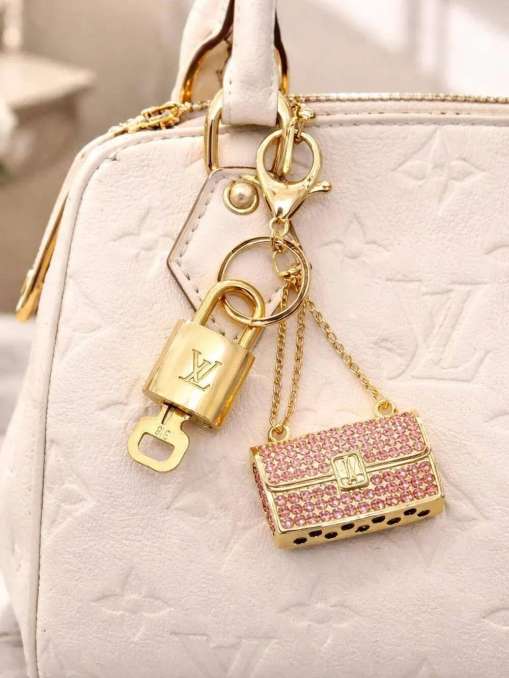Authentic LV Gold Padlock 🔒Unbranded Keychain Charm for Louis Vuitton Bags