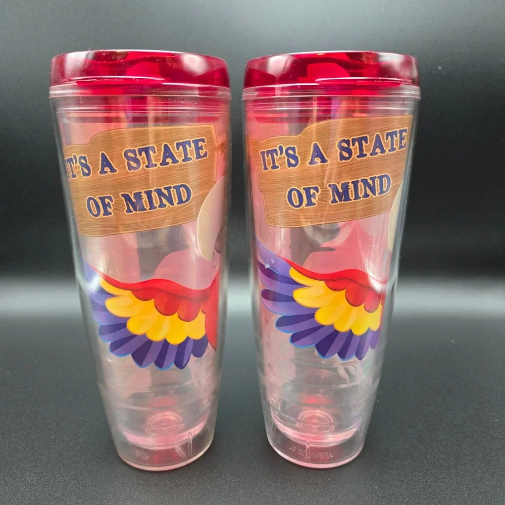 Margaritaville 26oz Insulated Tumbler Set of 2 It's A State of Mind Red Lids USA