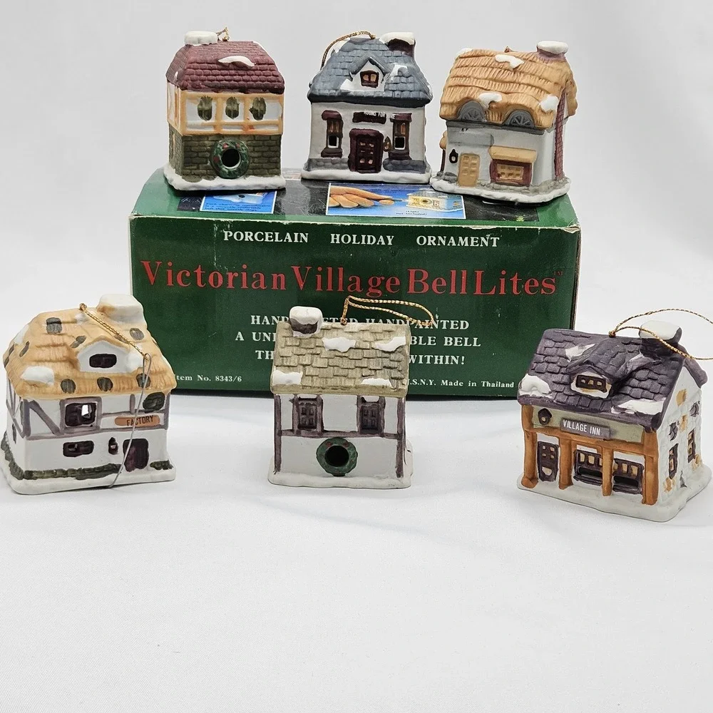 DICKENS VILLAGE‎ BELL Christmas Ornament LIGHT Covers Porcelain Holiday Decor