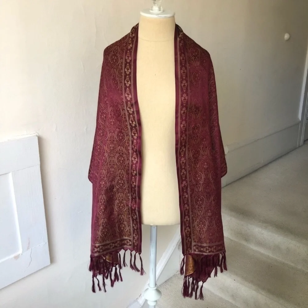 🌵 Paisley Scarf with Fringe Tassels EUC