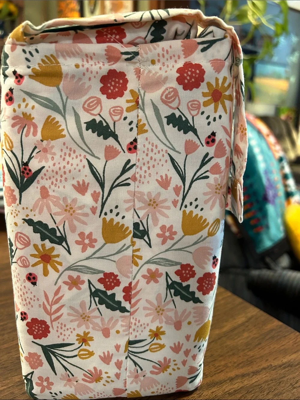 Target Floral Cotton Sheet Set. - Pink, Yellow & Green with Ladybugs