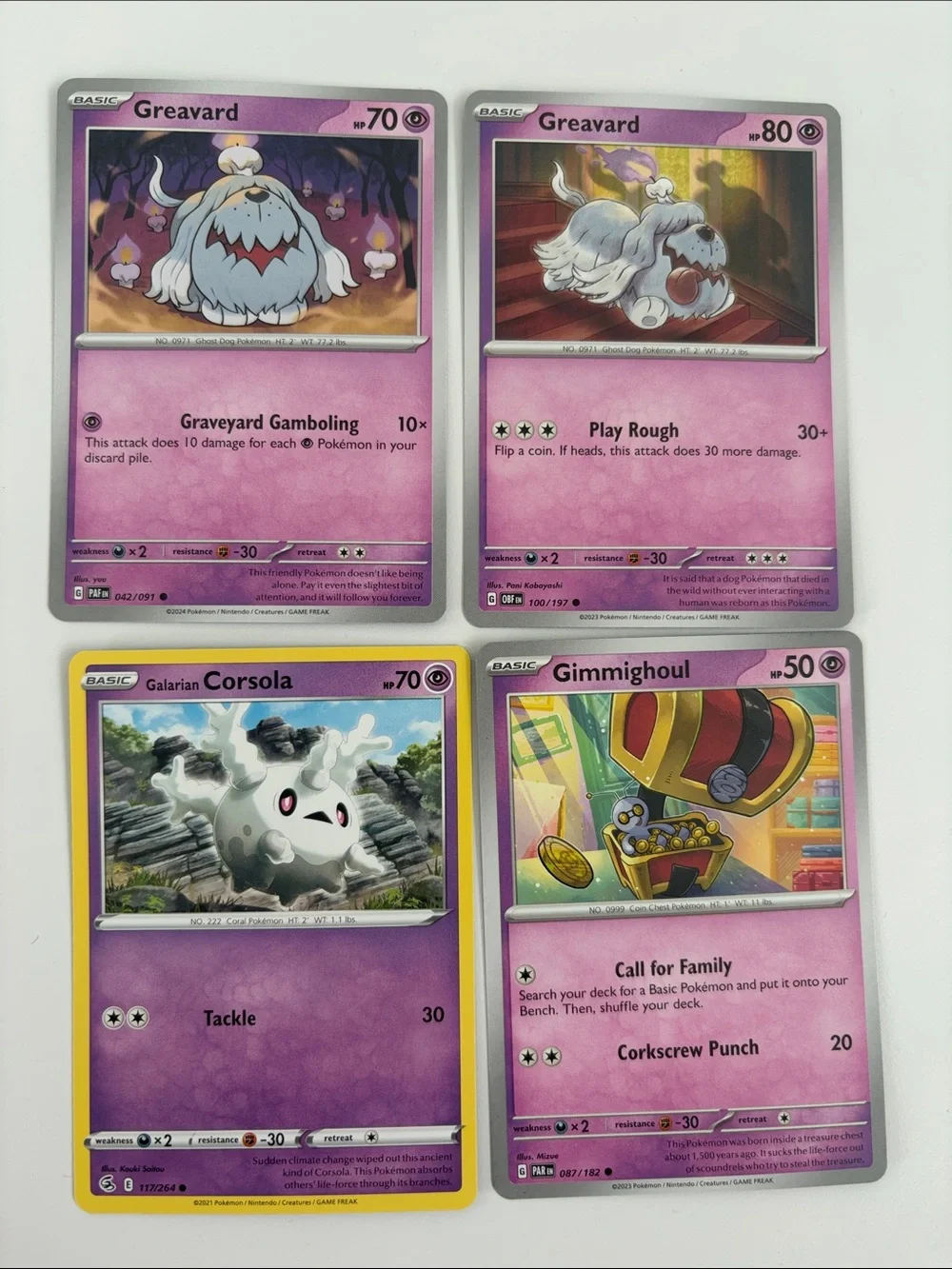 👻 Ghost & Haunted Pokémon Lot | Gastly Spiritomb Greavard Litwick | 21 Card
